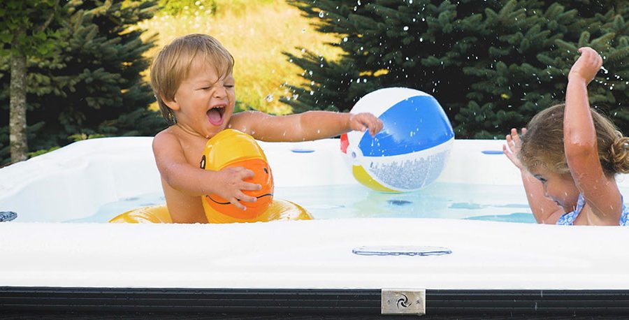 Kids in hottub